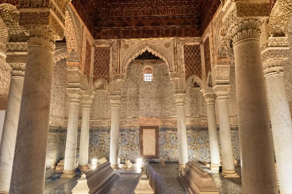 The gilded Chamber of the Twelve Columns at the Saadian Tombs