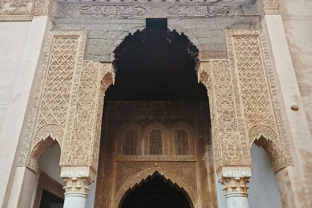 Exterior facade and entrance arch of the Saadian Tombs