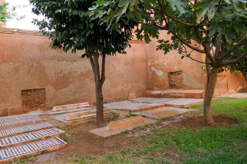 Garden tombs among trees at the Saadian Tombs