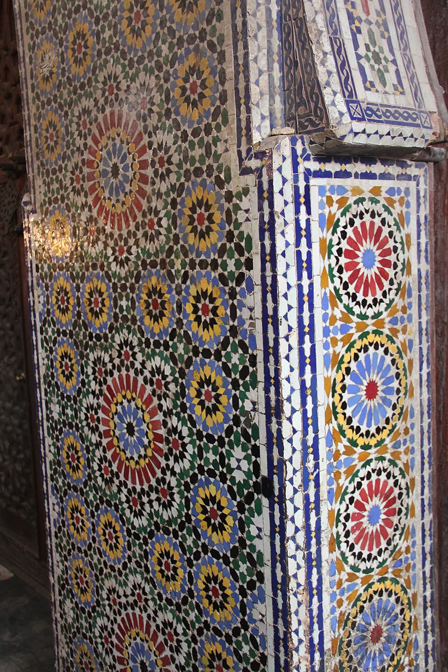 Zellige tilework illustrating the Saadian Tombs vs Bahia Palace comparison